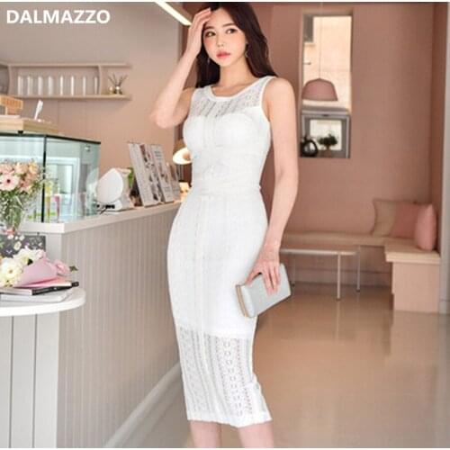 High Quality Lace Patchwork Women Big Size Slim Long Dress Vestidos 2020 Newest Summer Ladies Sleeveless Runway Dresses Female
