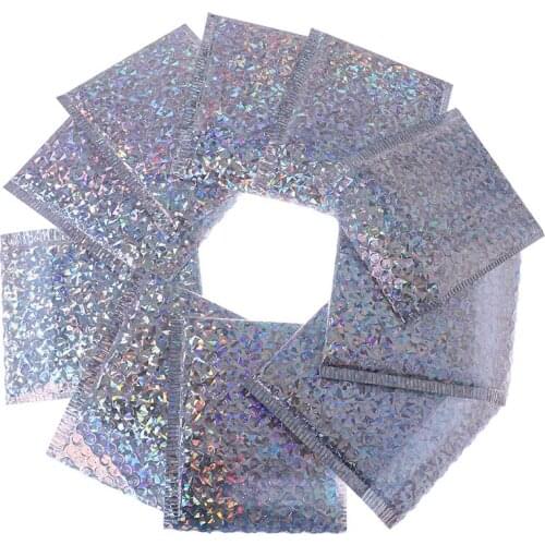 10 x Laser silver bags Bubble Padded Envelopes Gift Bubble Mailing Envelope Bag