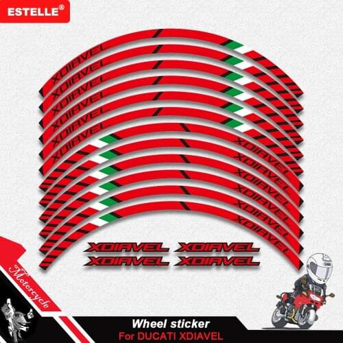 A set of 12pcs high quality motorcycle wheel decals waterproof Reflective stickers rim stripes For DUCATI XDIAVEL xdiavel