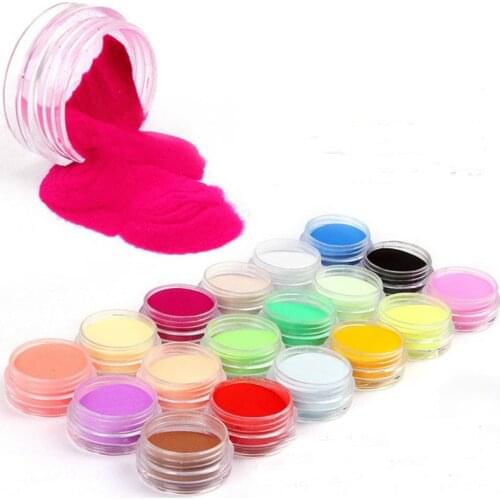18 Colors Set Nail Acrylic Powder Dipping Nail Powder Colorful Nail Art Glitter Powder Acrylic Set For Nail Art Decoration FB99