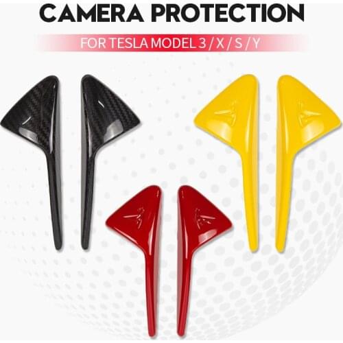 2 Pcs Camera Turn Signal Covers For Tesla Model 3 S X Y Side Marker Decoration Cover Trims Covers Carbon Fiber Pattern
