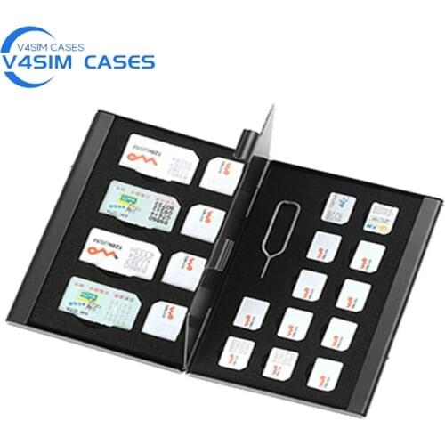 21 In 1 Portable Aluminum SIM Card Pin Memory Card Storage Box Case Phone Memory SIM Cards Needle Pin Memory Portable And Light