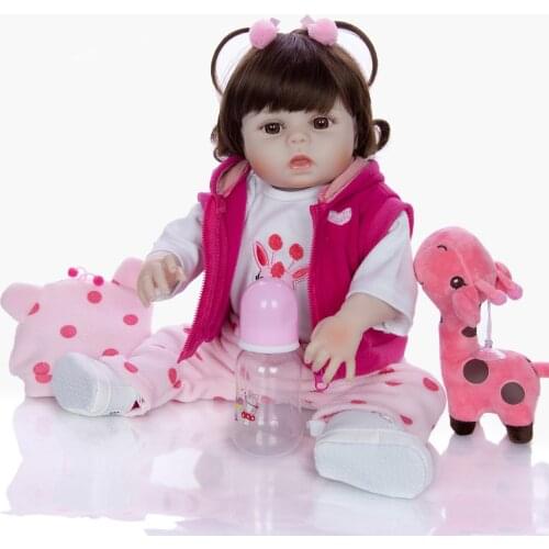 48cm 100% Full Body soft Silicone Reborn Babies Dolls realistic simulation bb reborn doll toy birthday bonecas kids gift