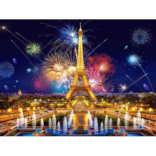 DIY Diamond Painting "Tower Landscape" Full Drill Square Round Diamond Embroidery 5D Cross Stitch Decoration Home