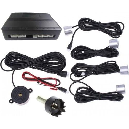 Car Parking Radar System Car Parking Reverse Backup Radar Sound Alert + 4 Sensors Double CPU and Advanced Chipset