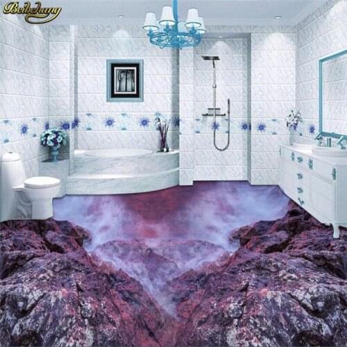 Beibehang Custom 3D flooring painted wallpaper stickers beautiful fairyland coast stone 3D living room bathroom floor