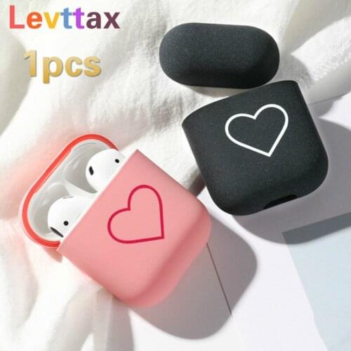 Love Heart Pattern Earphone Case For Airpods Pro Shockproof Hard PC Cover For Air Pods 1 2 Pink Case Accessories For Air pods