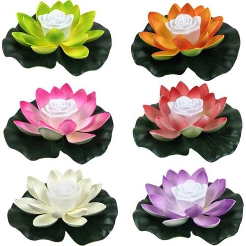 Garden Decorative Lighting Lamp Lotus Flower Shape Pond Lantern Light Blessing Lamp Floating Led Festival Outdoor Waterproof