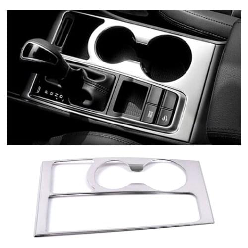 For Hyundai Tucson LHD 2015-2018 Gearbox Gear Shift Panel Frame Water Cup Holder Covers Trim Stainless Steel Decorative Sticker