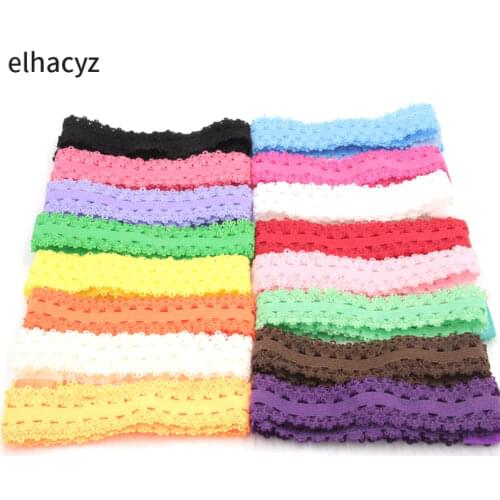 32pcs/lot NEW 16Colors Elastic Lace Headband Flexible Shimmery Shimmer Satin Stretchy Hair Accessory Can Chose Color