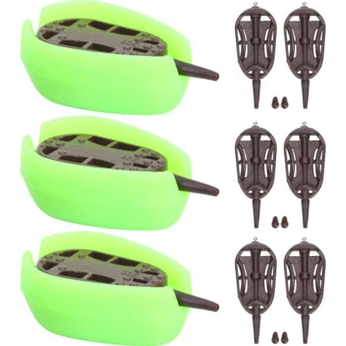Inline Method Carp Fishing Feeder 30/40/50g 2pcs Fishing Inline Feeder 2pcs Block Bean with Silicone Mould Set