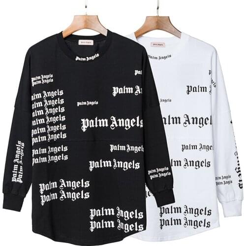 Palm Angels letter printing couple round neck cotton street hip-hop popular simple wild men women long-sleeved T-shirt PA047