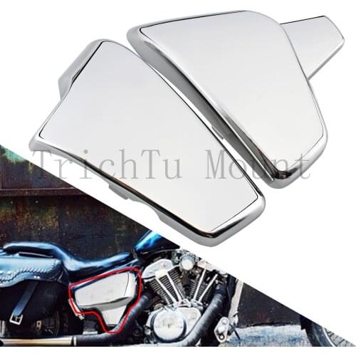 Chrome Side Battery Fairing Cover For Honda VT600 VT 600 C CD Shadow VLX Deluxe 99-07 STEED VLX600 VLX 600 99-08 Motorccyles