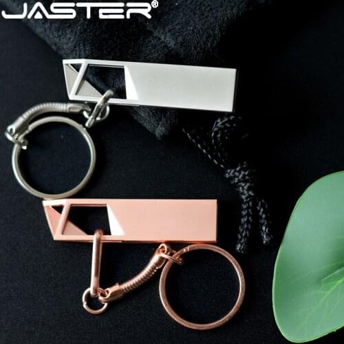 JASTER metal strip gold USB flash drive 4GB 8GB 16GB 32GB 64GB 128GB silver 2.0 external storage memory stick custom emblem