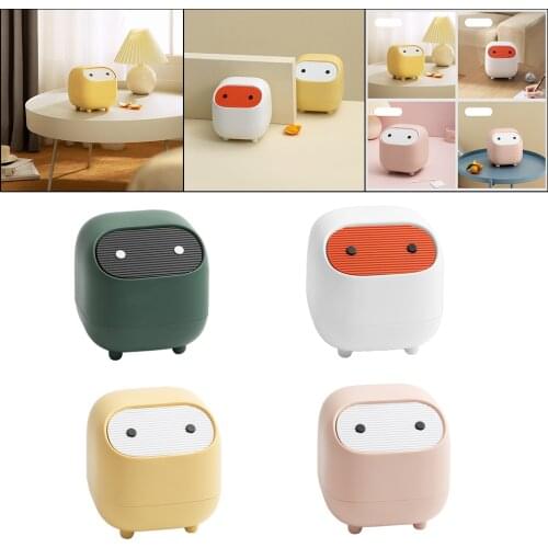 Mini Cute Waste Bin Desktop Small Trash Kitchen Can With Lid Garbage Organizer Detachable Cover dining table Desk Storage Bucket