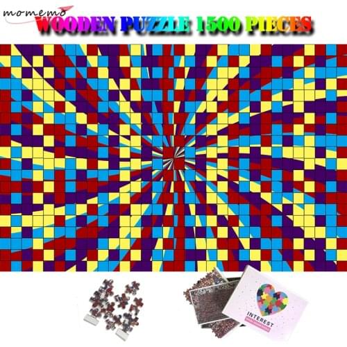 MOMEMO Lattice Giant Difficult Adults Brain-challenging Wooden 1500 Pieces Puzzle Customized Jigsaw Puzzle 1500 Piece Puzzle Toy