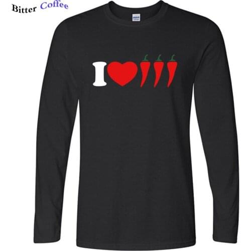 I Love Chilli Male T Shirt Casual Normal Loose Comfortable Cool Tops Boy Autumn O Neck T-shirt New Coming Drop Ship Plus size