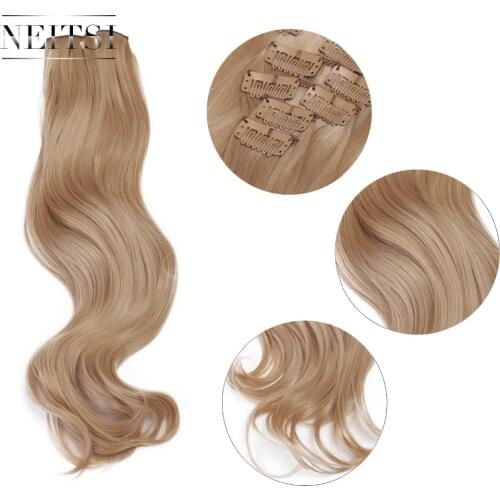 Neitsi 20'' 7Pcs/Set Curly Clip in Synthetic Hair Extensions 18
