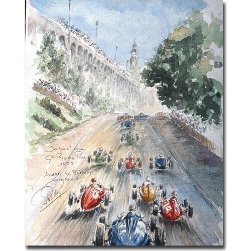 24 Hours Of Le Mans 1955Poster Print On Canvas Painting Nordic Poster Wall Art Picture For Living Noom Home Decoration Frameless