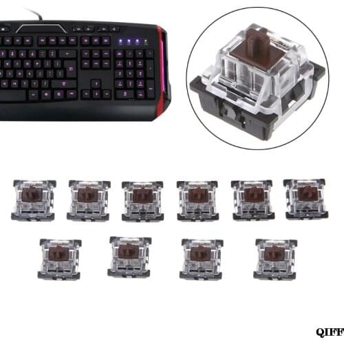 Drop Ship&Wholesale 10Pcs 3 Pin KeyCaps Brown Mechanical Keyboard Switch for Cherry MX Keyboard APR28