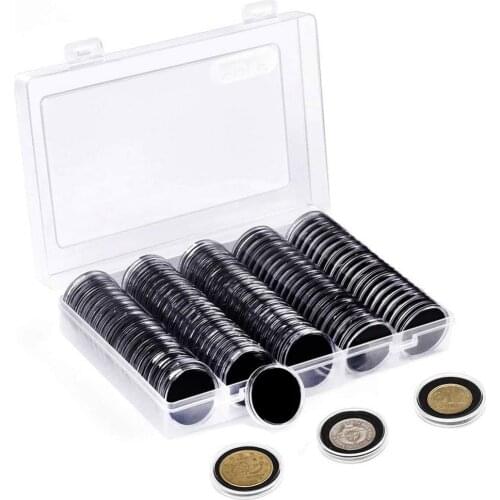 Rectangular Clear Plastic Storage Box Collection Case Protector for 100pcs 27mm/20/25/27/30mm Coin Capsules Holder Storage Box