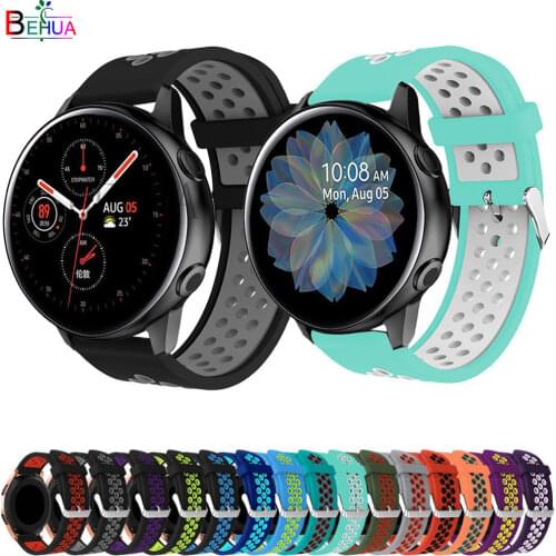 Silicone Sport Watchband strap For Samsung Galaxy watch active 2 40mm 44mm Active1 Wristband Bracelet For Amazfit BIP U pro Belt