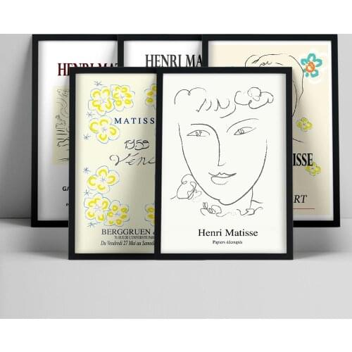Henri Matisse Minimalism Fashion Modern Line Sketch Colorful Posters Print Abstract Portrait Line Wall Art Canvas Painting Decor