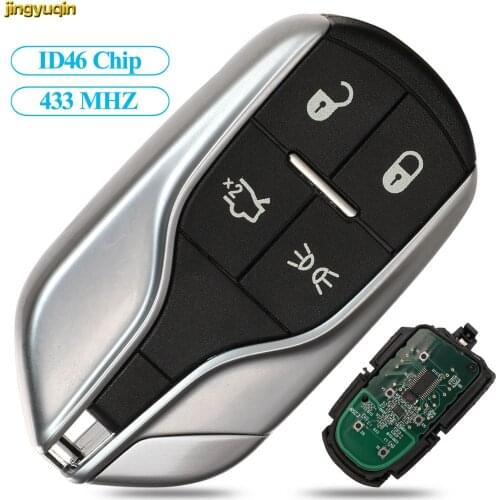 Jingyuqin Remote Smart Car Key 433MHz ID46 Chip For Maserati Quattroporte President Ghibli Levant 2012-2015 M3N-7393490 4 Button