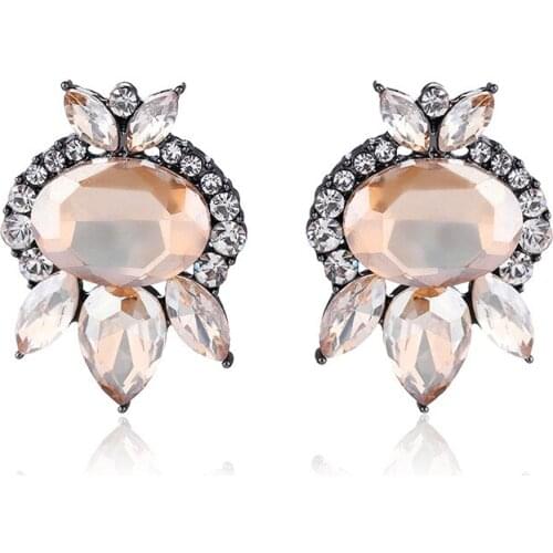 TODOX New Korean Personality Fashion Jewelry Earrings For Women Retro Geometric colorful Acrylic Crystal Female Elegant Earrings