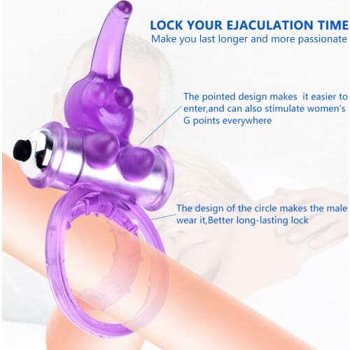 Male sex toys Vibrating Penis Ring Vibrator Cock Ring on Penis Cockring Couple rings Erotic Adult sex products Built-in Batterys