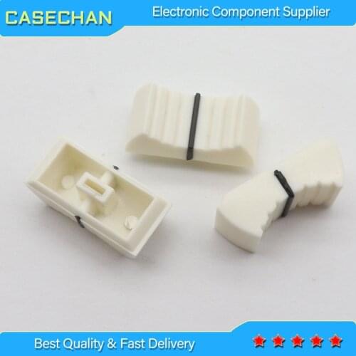 10pcs white Mixer Dimming table Straight Slip Potentiometer Fader Knob Cap / Push Button Cap 4mm Hole / Fader Cap white 4mm