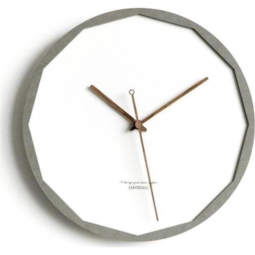 12 inch Chic Modern MDF Board Wall Clock Nordic Simple Round Geometry Style Artistic Silently Suzuki Clock for Cafe Home Decor