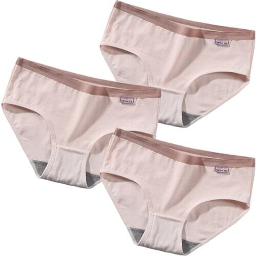 3Pcs Women Panties For Womens Lingerie Sexy Underwear Womens Briefs Cotton Soft Female Underpants Plus Size High Waist Bikini