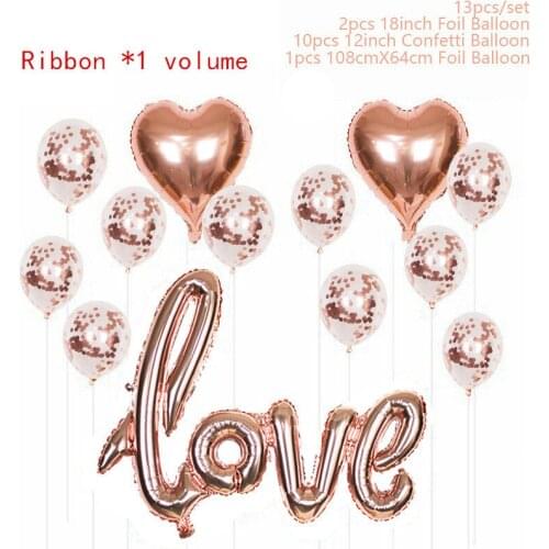 Balloon Accessories LOVE Aluminum Foil Balloon Decoration Set Wedding Venue Layout Rose Gold Sequin Balloon