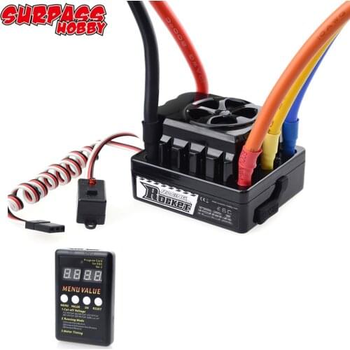 Rocket 150A 120A 80A 60A 45A ESC Brushless Senseless Speed Controller with program card for 1/8 1/10 1/12 1/20 RC Car