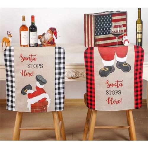 Chair Cover Christmas Cartoon Pattern Print Seat Cover Slipcover Protective Cloth Dust Cap for Chair