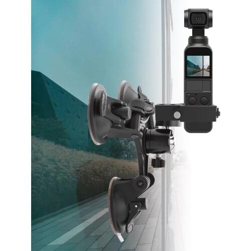 For DJI Osmo Pocket 2 Car Holder Suction Cup Mount Camera Stabilizer Accessory with Aluminium Expansion Module Adapter Converter