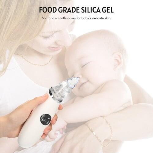 Baby Nasal Aspirator Electric Nose Cleaner with 3 Silicone Tips & Suction Levels LED Display Built-in Flashing Lights and Music