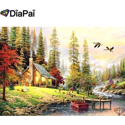 DIAPAI 5D DIY Diamond Painting 100% Full Square/Round Drill "Tree house scenery" Diamond Embroidery Cross Stitch 3D Decor A22509