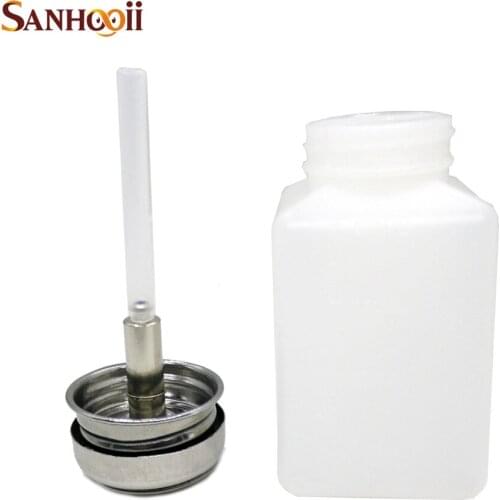 DIY 180ML Pressing Pump Liquid Alcohol Rosin Thinner Nail Polish Remover Dispenser Cleaner Empty Pumping Bottle Durable Storage