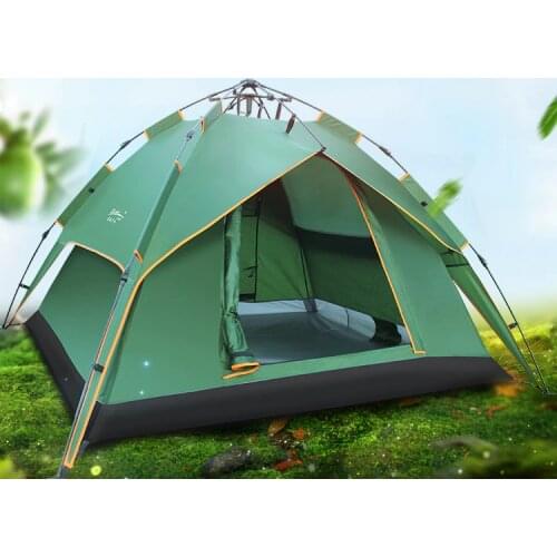 High quality automatic 3-4 person double layer high quality 4 season waterproof camping tent