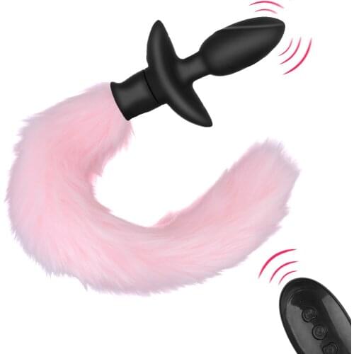 Anus Dilator 10 Frequency Vibrating Butt Plug Fox Tail Anal Plug Vibrator Adult Game Cosplay Remote Control Sex Toys for Couple