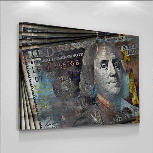 HD US Dollar Modern Art On Canvas Inspirational Posters And Prints Creative 100 Dollars Picture Living Room On Wall Art Painting