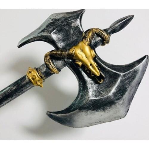 Cosplay Prop Knight Double-edged Black Axe Movie Game Anime Weapon Prop Role Play PU Action Figure Model Halloween Gift