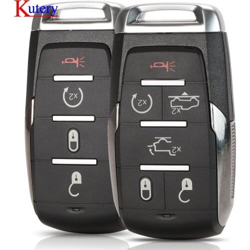Kutery 10pcs/lot Smart Remote Car Key Shell Case for Dodge Ram 1500 new off-road 2019 2018 2010 Fob 5/6 Buttons