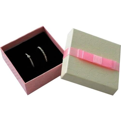 Square Jewellery Organizer Box 100pcs /lot 6.3*6.3*2.3cm Pink Box For Jewelry Ring Earring Packaging Boxes Gift Jewelry Box