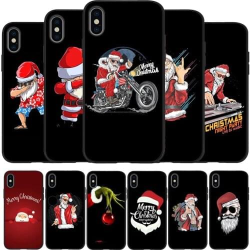Cartoon Christmas Black TPU Silicone Soft Phone Case For iPhone 11 12 Pro X XR XS MAX 5 6 7 8 Plus SE 2020
