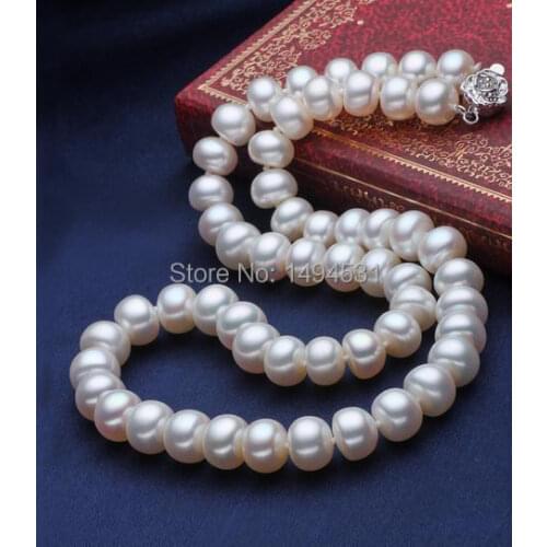 Real Pearl Necklace 100% Freshwater Natural Pearls Beads Necklace Jewelry S925 Sterling Silvers Flower Clasp Choker Women Gifts