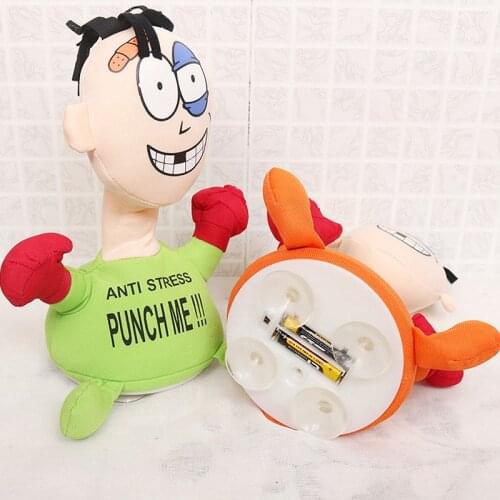 Plush Toys Interactive Kinetic Toy Anti-Stress Toy Punch Me Beaten Little People Electric Creative Screaming Decompression Doll