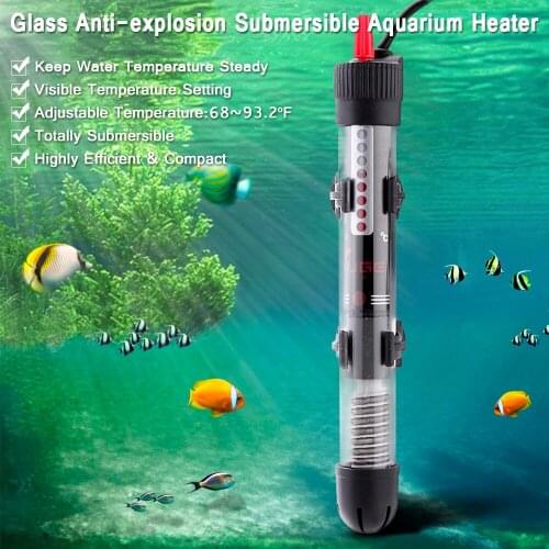 Submersible Heater Heating Rod for Aquarium Glass Fish Tank Temperature Adjustment 220-240V